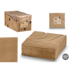 CONJ 50 GUARDANAPOS CASTANHOS 33X33CM 17GR