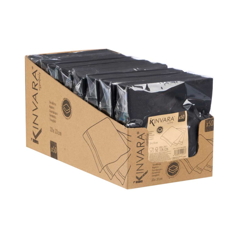 SET 50 TOVAGLIOLI 33X33CM 17GR NERO 
