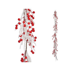 DECORAZIONE NATALIZIA BACCHE EFFETTO NEVE