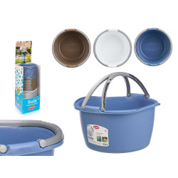 CESTA PLASTICA ROTONDA 16L C/MANICI ASS 3