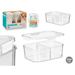 RECIPIENTE HERMETICO COM DIVISORIA BRANCO 2L