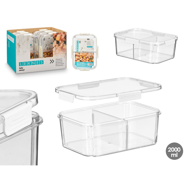 RECIPIENTE HERMETICO COM DIVISORIA BRANCO 2L