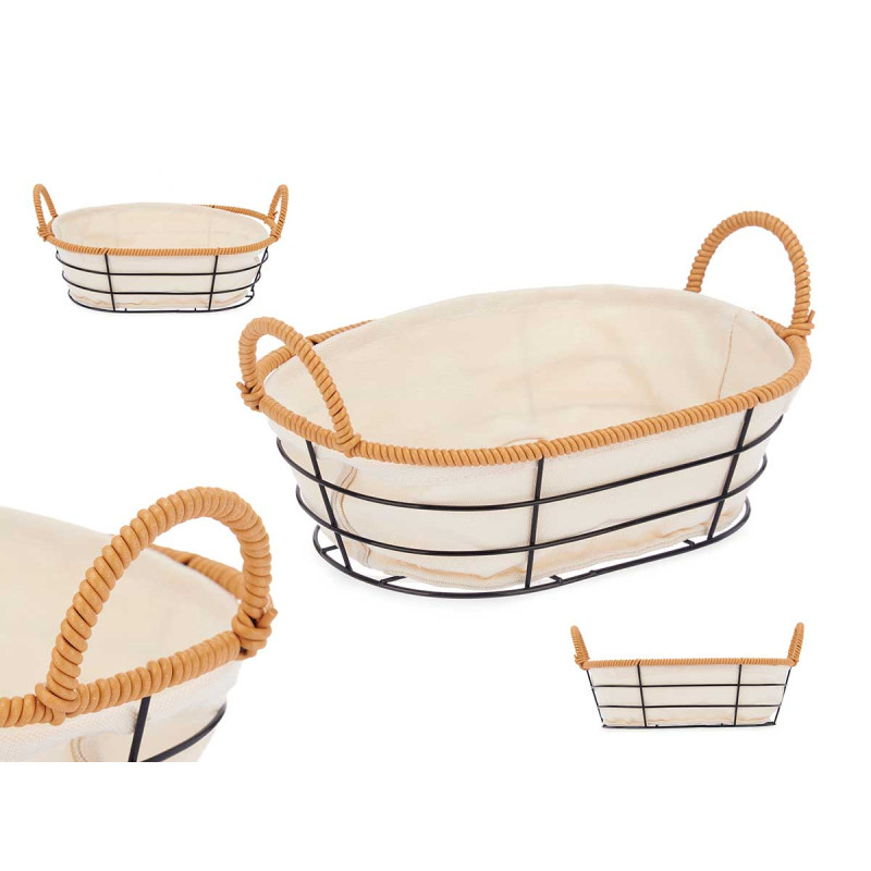 CESTO METÁLICO OVAL COM ASAS