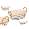 BASKET WITH METAL HANDLES OVAL
