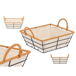 BASKET WITH METAL HANDLES SQUARED