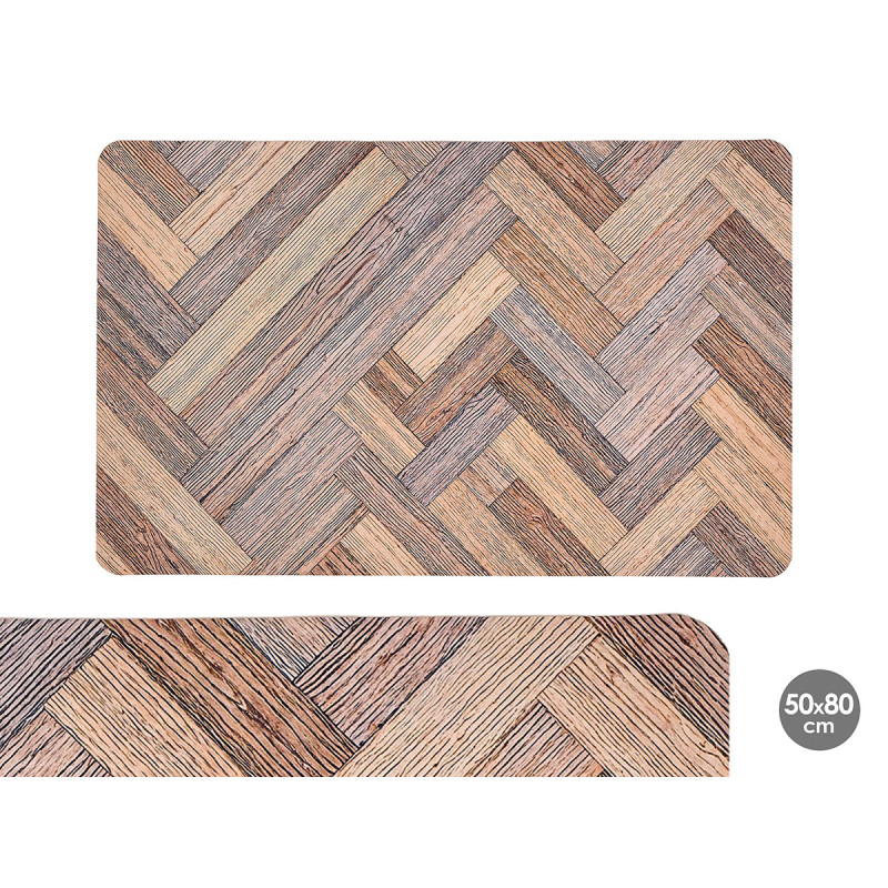 ALFOMBRA COCINA EFECTO MADERA 50X80CM