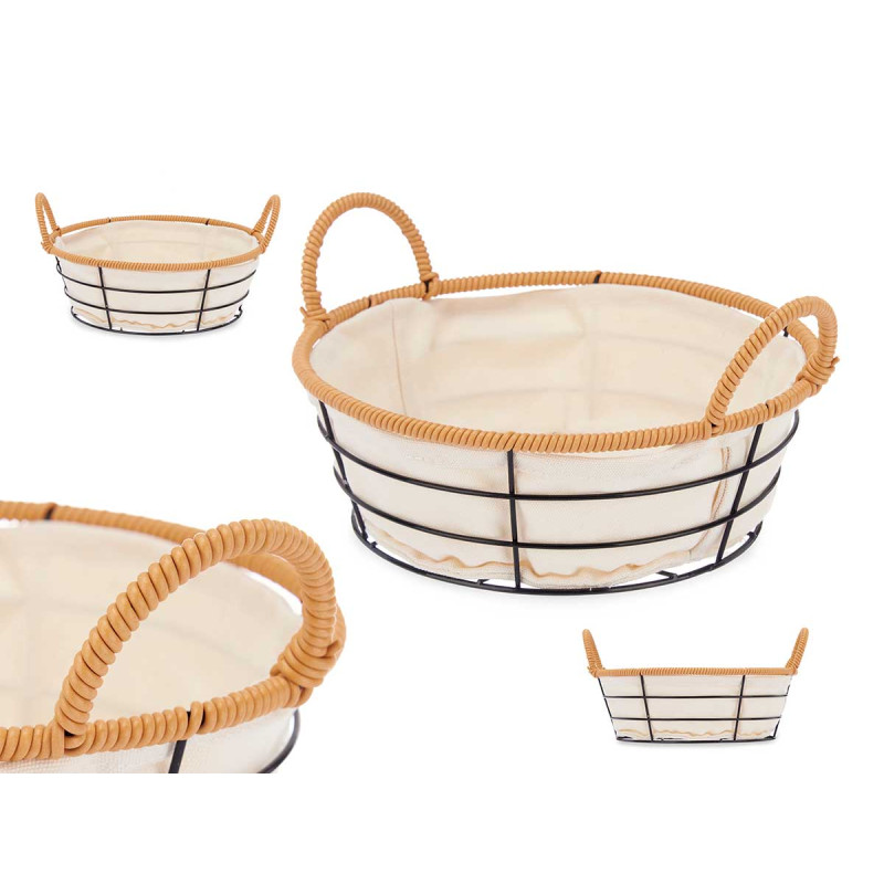 CESTA ASAS METAL REDONDA