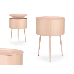 ROUND SIDE TABLE LIGHT BROWN BASE