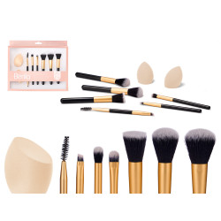 SET 6 BROCHAS 2 ESPONJAS MAQUILLAJE