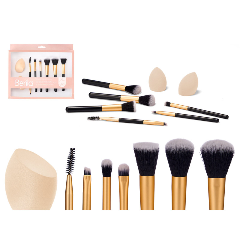 SET 6 BROCHAS 2 ESPONJAS MAQUILLAJE