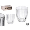 VASO AGUA RAYAS 300ML TRANSPARENTE