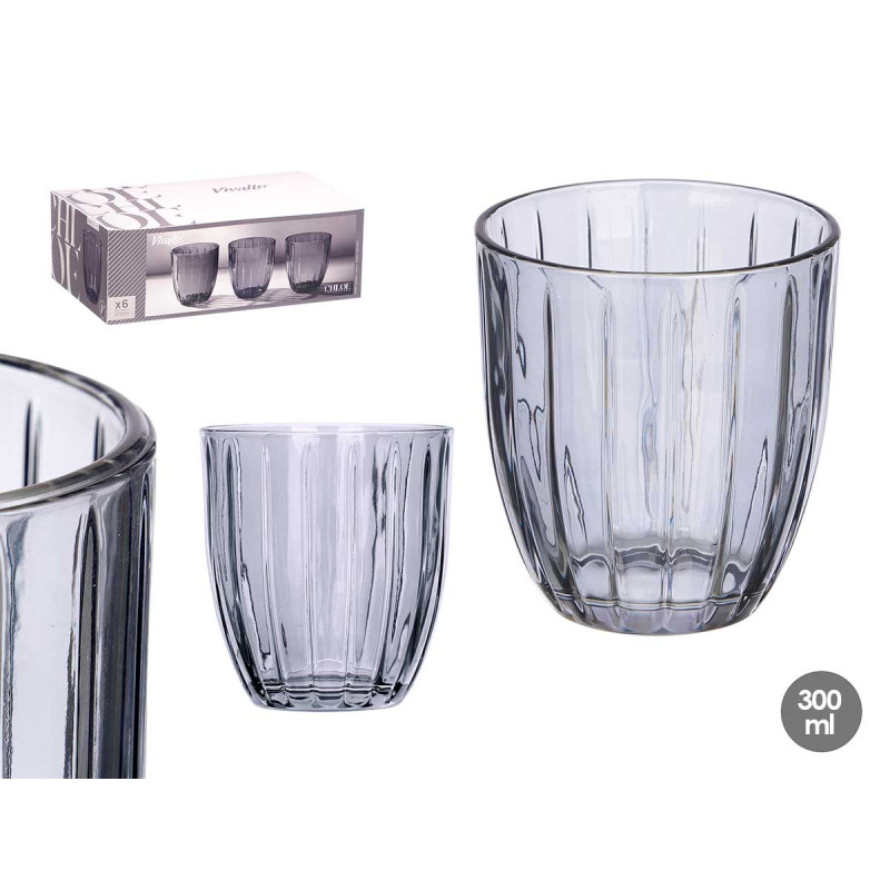 VASO AGUA RAYAS 300ML HUMO