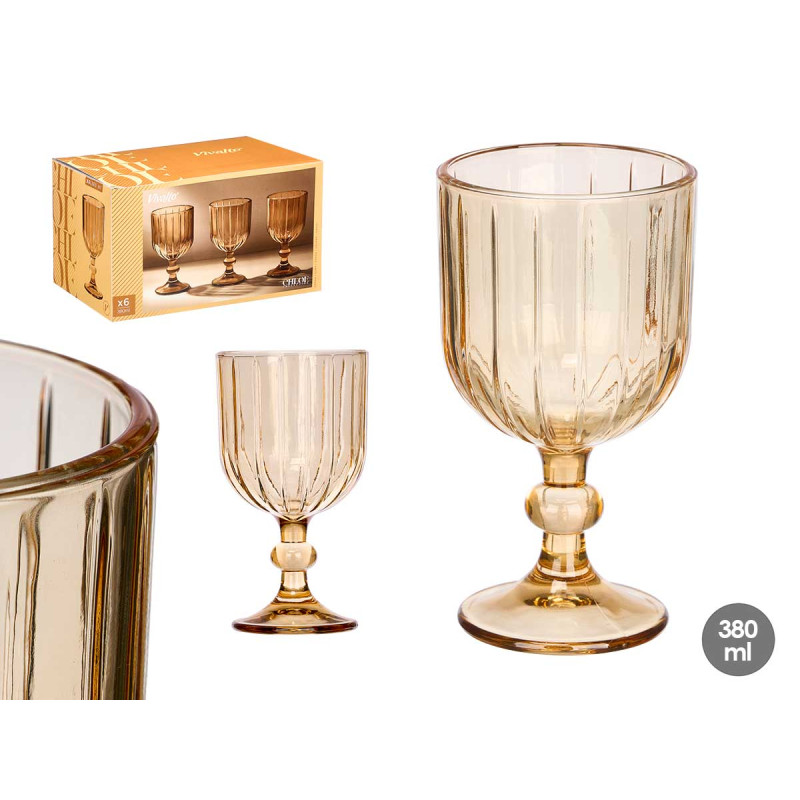 COUPE À VIN RAYURES 380ML AMBRE