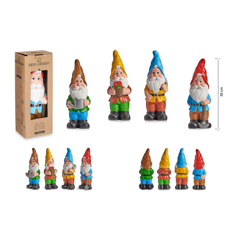 38CM BRIGHT COLORS CERAMIC DWARF ASSORT 4