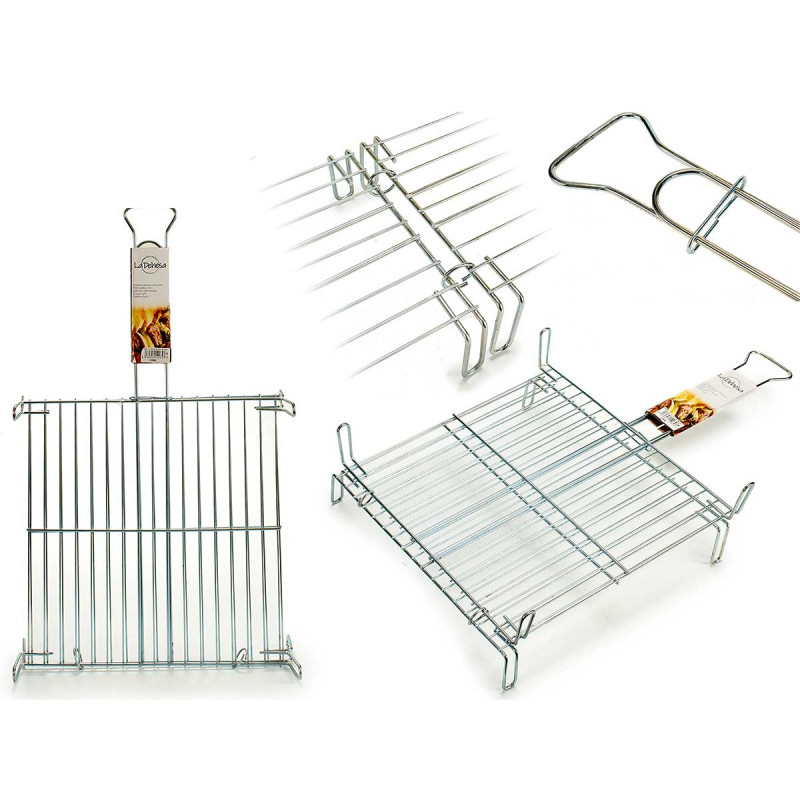 GRELHA DUPLA EM METAL 45X45CM