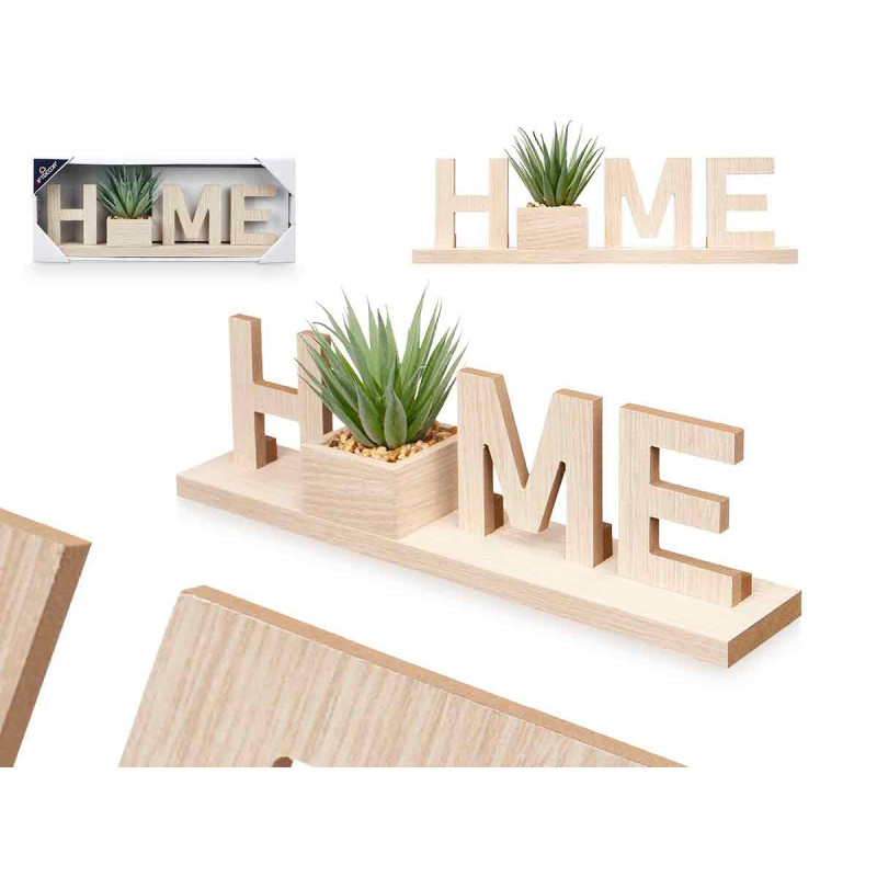 DECORATIVE SIGN HOME WITH PLANT