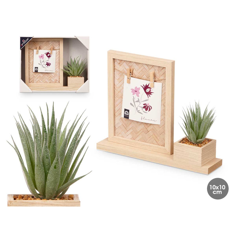 PHOTO HOLDER 10X10CM WITH PLANT