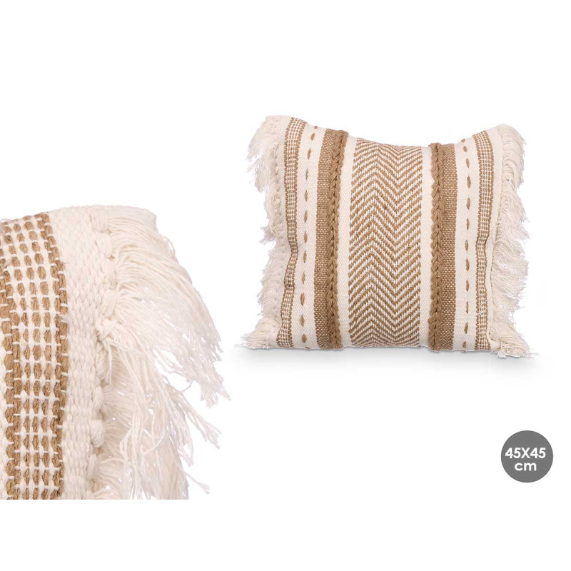 BEIGE ESPARTO CUSHION 45 X 45 CM