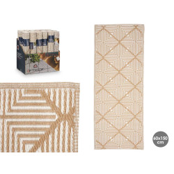 TAPPETO ROMBI BIANCO BEIGE 60 X 150 CM