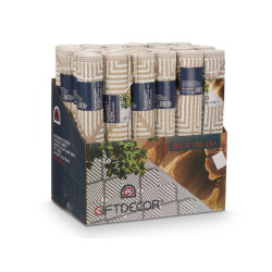 TAPIS BEIGE BLANC À LOSANGES 60 X 150 CM