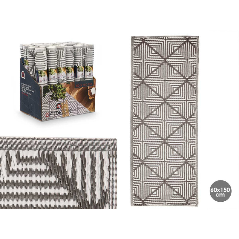 TAPPETO ROMBI GRIGIO 60 X 150 CM