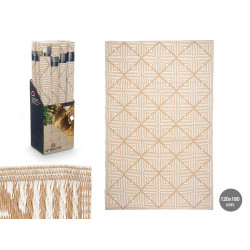 ALFOMBRA ROMBOS BLANCO BEIGE 120 X 180 CM