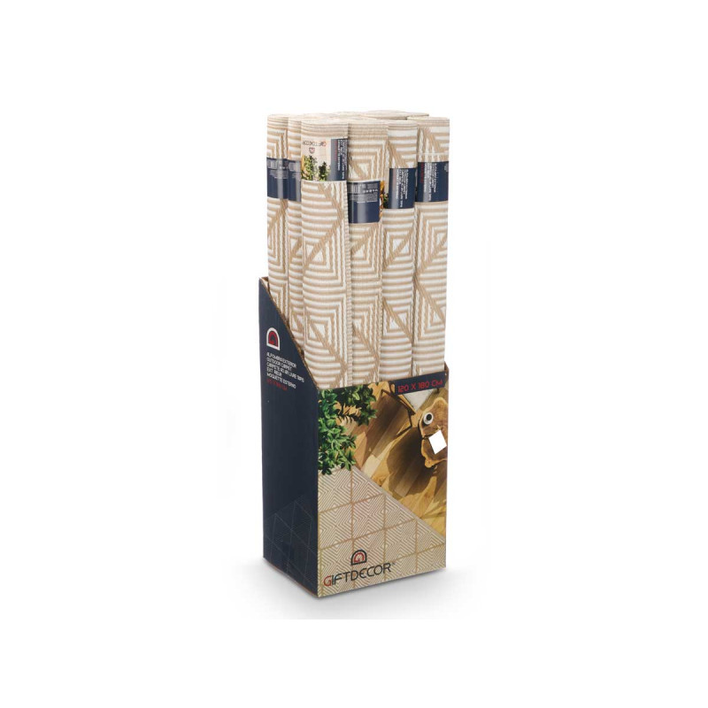 TAPPETO ROMBI BIANCO BEIGE 120 X 180 CM