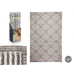 WHITE GREY RHOMBUS CARPET 120 X 180 CM