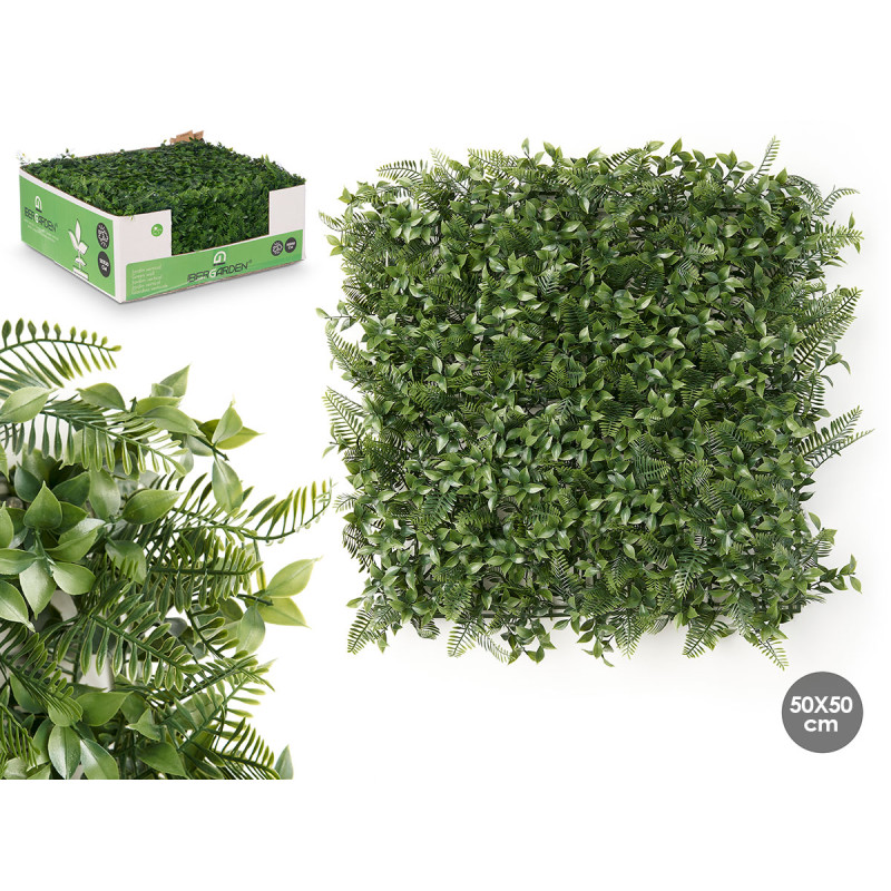 JARDIN VERTICAL 50 X 50 CM FEUILLE VERT FONCÉ