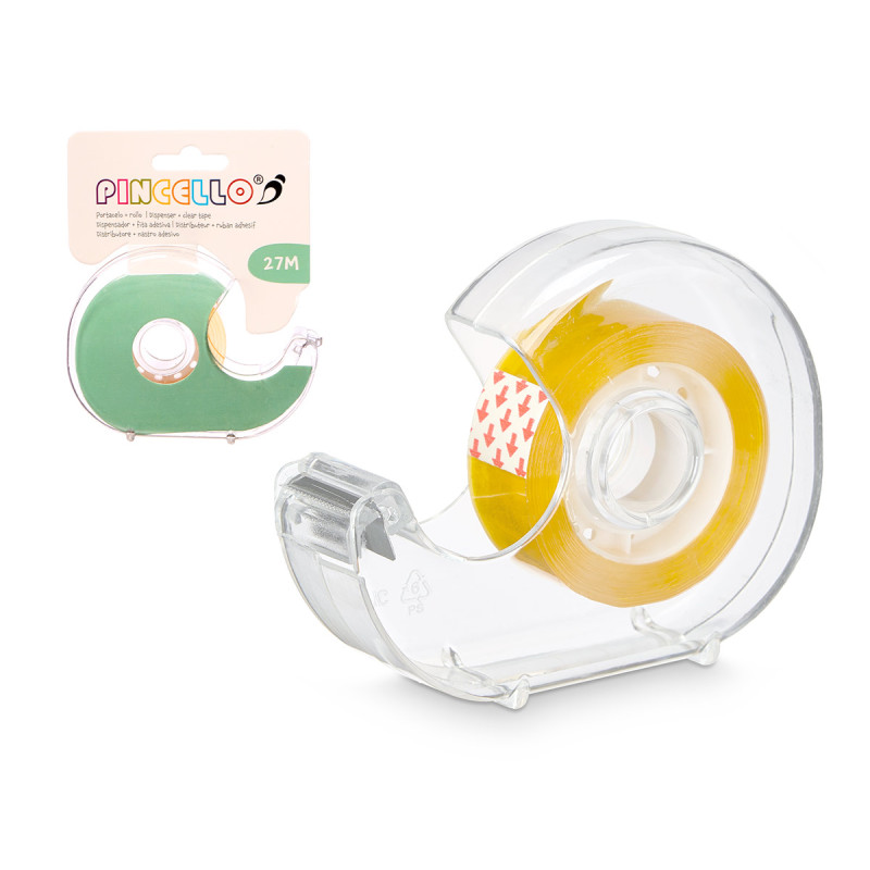 STICKY TAPE DISPENSER AND ROLL 27M X 1,8CM