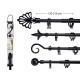 BARRE A RIDEAU NOIR 120-210CM ASS 4 POIN