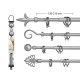 BARRE A RIDEAU ARGENT 120-210CM ASS 4 PO