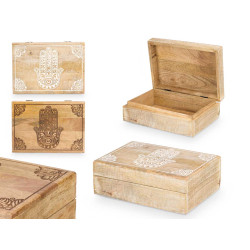 RECTANGULAR BOX LARGE HAMSA ASSORTED 2 COLOURS