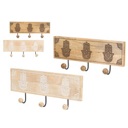 PERCHA TRIPLE BOLAS HAMSA SURT 2 COLORES