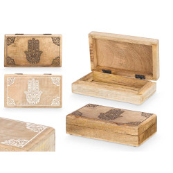 SMALL RECTANGULAR BOX HAMSA ASSORTED 2 COLOURS