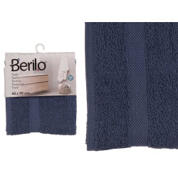SERVIETTE LISSE 50X90 BLEU FONCE