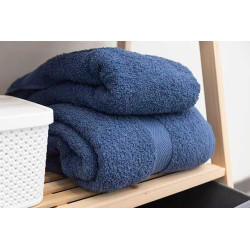 SERVIETTE LISSE 90X150 BLEU FONCE