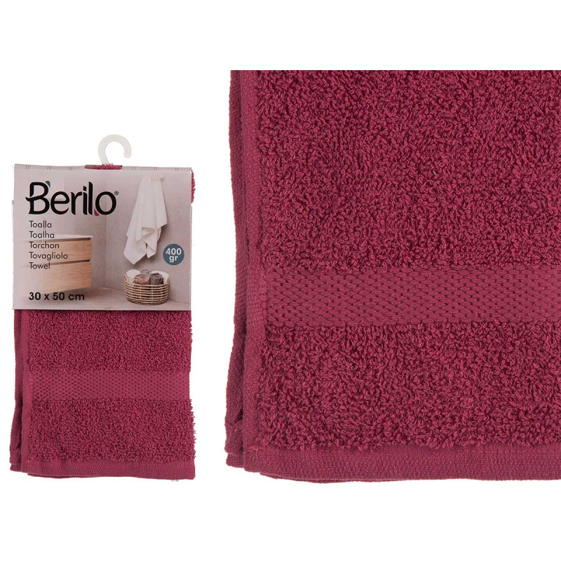 SERVIETTE LISSE 30X50 GRENAT