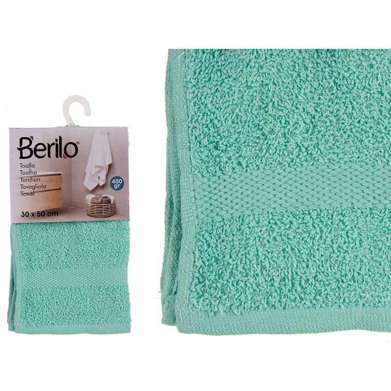 SERVIETTE LISSE 30X50 TURQUOISE