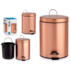 BALDE DO LIXO COM PEDAL 5L METAL COBRE 
