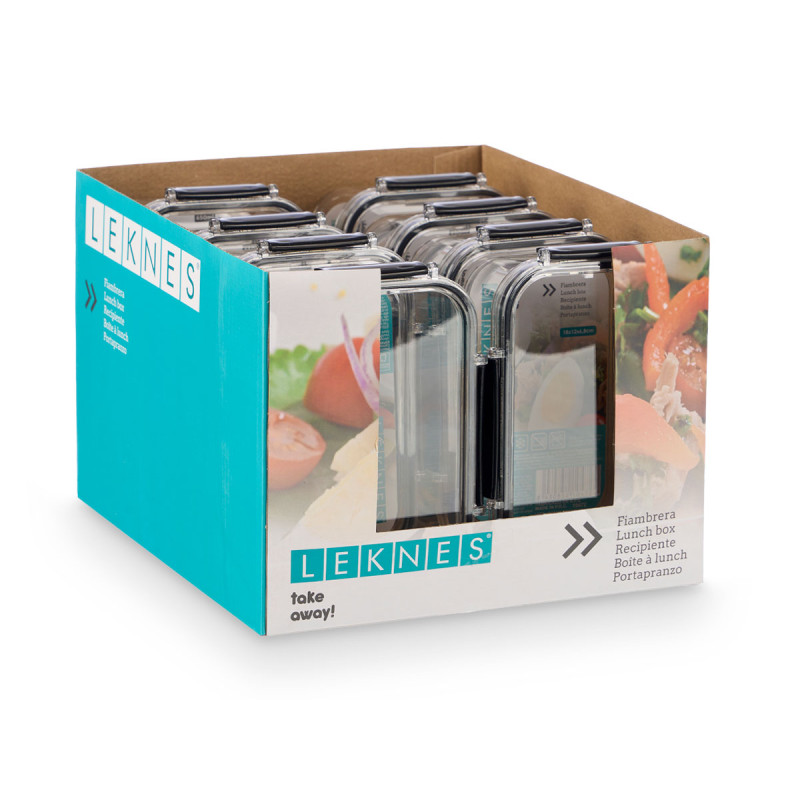 PORTAPRANZO RETTANGOLARE ERMETICO NERO 650ML