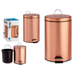 CESTINO SPAZZATURA PEDALE 12L METALLO RAME