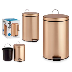 BALDE DO LIXO COM PEDAL 7L METAL DOURADO 