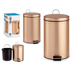 CORBEILLE A PAPIER PEDALE 12L METAL OR