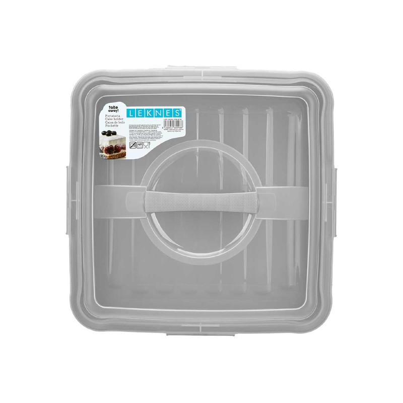 PLATEAU À GATEAU CARRÉ AVEC POIGNÉE GRIS