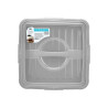 SQUARE CAKE HOLDER WITH GREY HANDLE