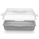 SQUARE CAKE HOLDER WITH GREY HANDLE
