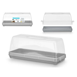 PORTATARTA RECTANGULAR ASA GRIS