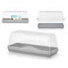 RECTANGULAR CAKE HOLDER WITH GREY HANDLE