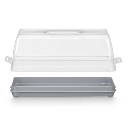 PORTATARTA RECTANGULAR ASA GRIS